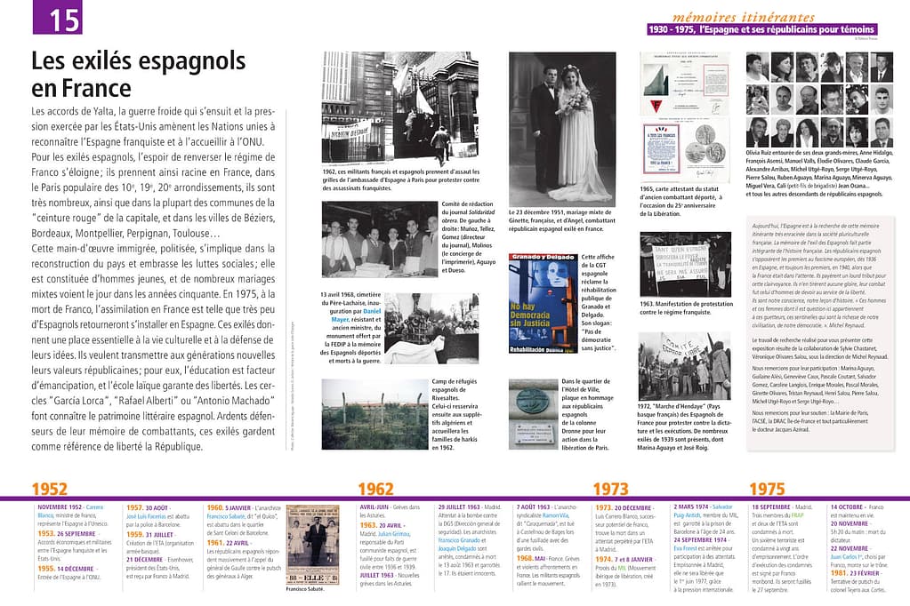 Exposition Les Républicains espagnols pour témoins Panneau 15